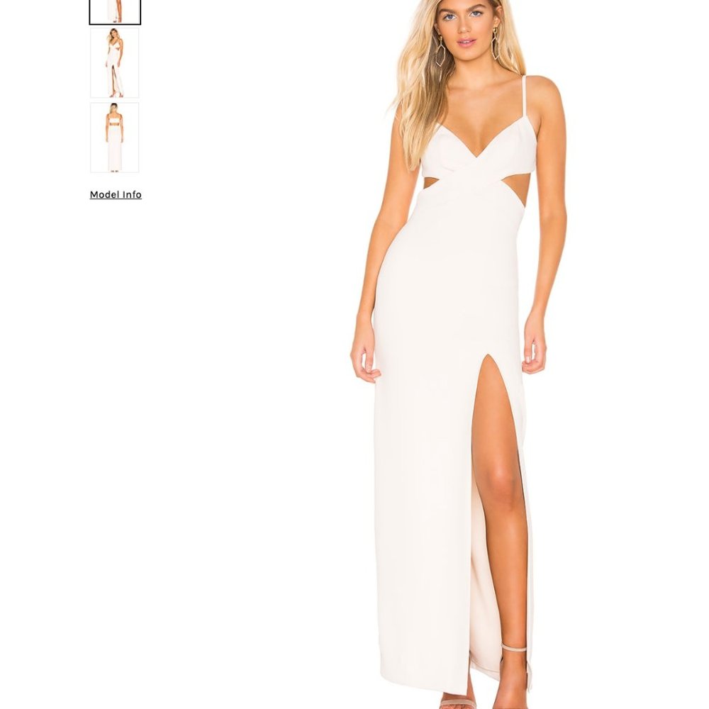 COPY - NWT Lovers + Friends REVOLVE Savannah Cut Out Cross Gown Ivory Small